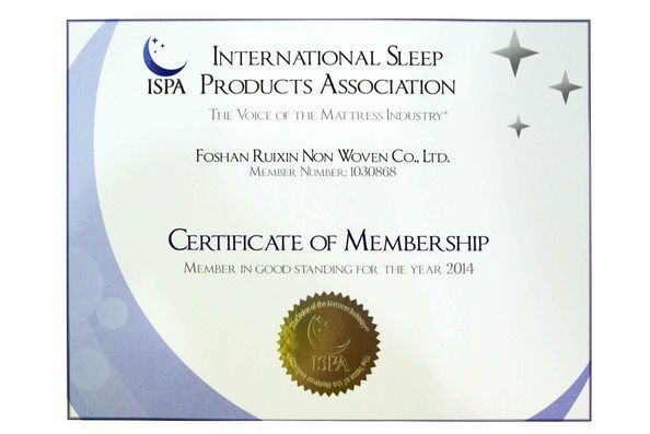 چین FOSHAN RUIXIN NON WOVEN CO.,LTD گواهینامه ها
